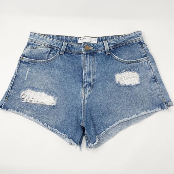 Zara Pants - Zara TRF High Waisted Distressed Denim Shorts 8